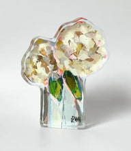 Load image into Gallery viewer, Two Hydrangea Blooms Acrylic Bitty Block
