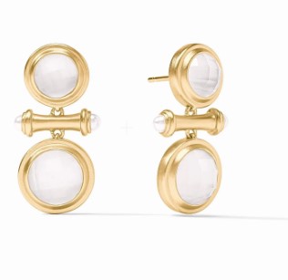 Bamboo Iridescent Clear Crystal Midi Earring