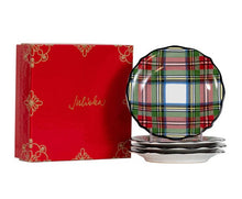 Load image into Gallery viewer, Stewart Tartan Set of 4 Side/Cocktail Plates
