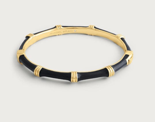 Bamboo Black Hinged Bangle