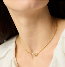 Load image into Gallery viewer, Dragonfly Pave Delicate Necklace
