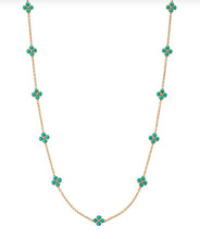 Load image into Gallery viewer, Turquoise 28" Berry Clover Double Sided Necklace
