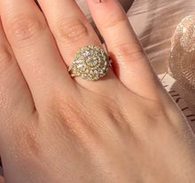 Load image into Gallery viewer, 14K Yellow Gold Round Cluster Diamond Ring
