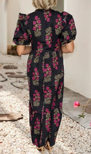 Load image into Gallery viewer, Floral Short Bubble Sleeve Tiered Maxi Dress
