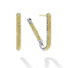 Load image into Gallery viewer, LAGOS Two-Tone Mini Caviar Hoop Earrings
