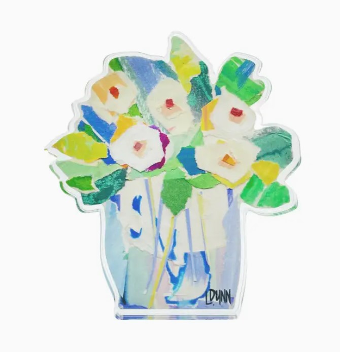 White and Blue Full of Cheer Acrylic Bloom Block