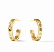 Load image into Gallery viewer, Shades of Jade Rainbow Hoop Earring
