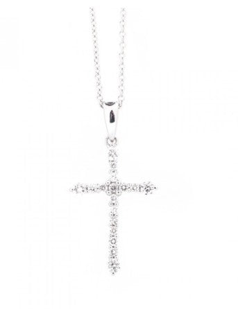 0.76ct Tapered Diamond Cross Necklace