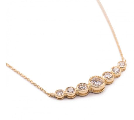 1.43 ct Graduated Diamond Bar Necklace