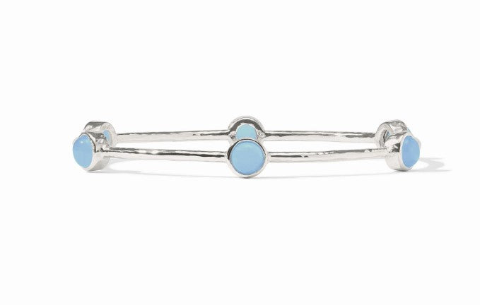Silver Chalcedony Blue Milano Luxe Bangle