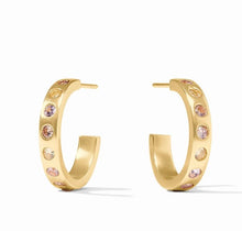 Load image into Gallery viewer, Champagne Radiance Rainbow Hoop Earring
