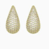 Load image into Gallery viewer, Gold/Silver CZ Drop Shape Earrings
