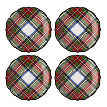 Load image into Gallery viewer, Stewart Tartan Set of 4 Side/Cocktail Plates
