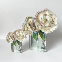 Load image into Gallery viewer, Two Hydrangea Blooms Acrylic Bitty Block
