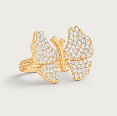 Butterfly  Pave Ring