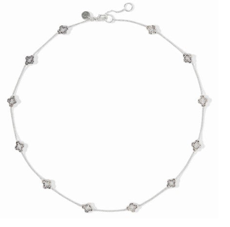 Silver Florentine Demi Delicate Station Necklace