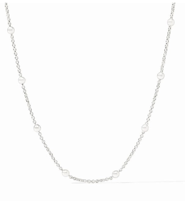 Silver 18.5 Solara Delicate Station Necklace