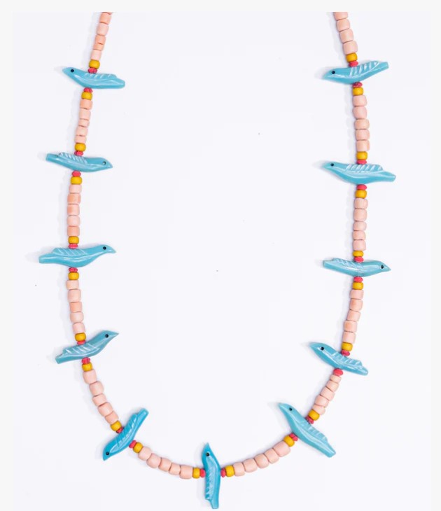 Blush Long Turquoise Bird Necklace
