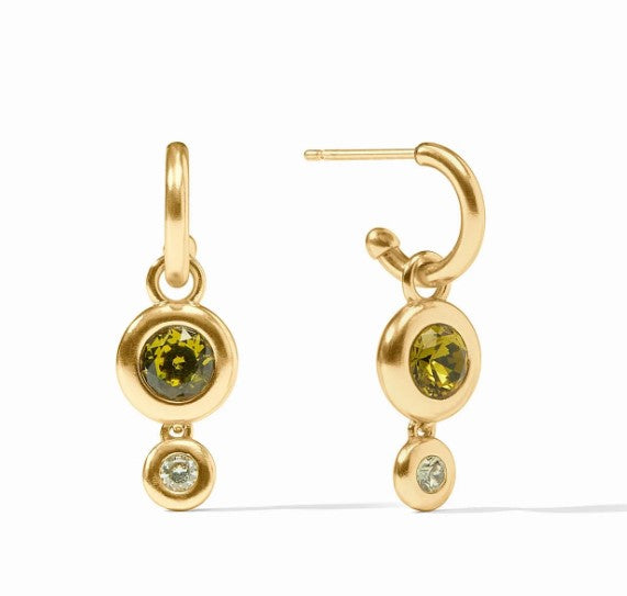 Shades of Jade Rainbow Duo Hoop & Charm Earring