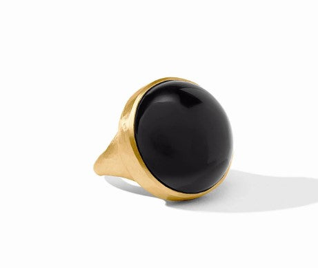 Obsidian Black Solara Statement Ring, Size 8