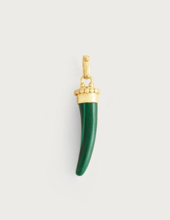 Milos Stone Horn Charm, Malachite