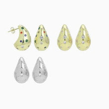 Load image into Gallery viewer, Clear CZ Tear Drop Shape Earrings
