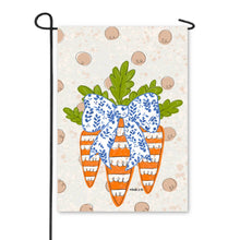 Load image into Gallery viewer, Carrot Patch Trio with Bow Garden Flag
