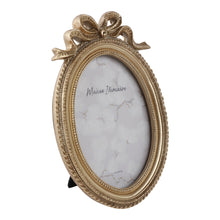 Load image into Gallery viewer, Photo Frame - Gold Polyresin Oval Coquette with Bow, 4x6 in.
