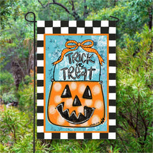 Load image into Gallery viewer, Trick or Treat Bucket Garden Flag
