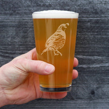 Load image into Gallery viewer, Quail Pint Glass for Beer - 16 oz.
