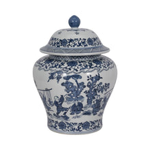 Load image into Gallery viewer, Blue Ceramic Blossoms Temple Decorative Jar -15 inches
