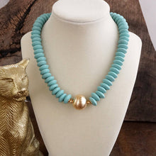 Load image into Gallery viewer, Short Statement Necklace with Gold Center
