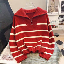 Load image into Gallery viewer, Women's Colorblock Striped Knit Sweater
