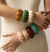 Load image into Gallery viewer, Color-Block Acrylic Stretch Cord Bracelet
