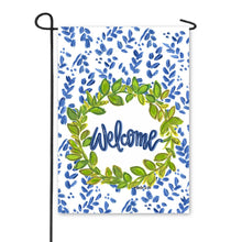 Load image into Gallery viewer, Willow &amp; Green Welcome Garden Flag
