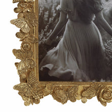 Load image into Gallery viewer, Photo Frame - Gold Polyresin Butterfly in Bloom  5x7 in.
