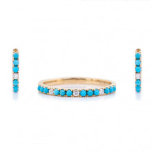 Load image into Gallery viewer, 14K YG Turquoise and Diamond Ring
