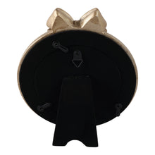 Load image into Gallery viewer, Gold Polyresin Round with Bow 4x4 in. Frame
