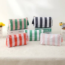 Load image into Gallery viewer, Travel Stripe Cosmetic Makeup Pouch Bag
