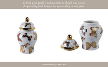Load image into Gallery viewer, Multicolor 8x5 in. Ceramic Glam Temple Jar with Butterflies
