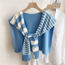Load image into Gallery viewer, Striped Knit Shawl – Neck &amp; Shoulder Wrap
