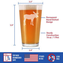Load image into Gallery viewer, Moose Silhouette Pint Glass for Beer - 16 oz.

