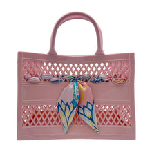 Load image into Gallery viewer, The Soleil Cutout Jelly Tote with Scarf
