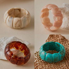Load image into Gallery viewer, Color-Block Acrylic Stretch Cord Bracelet
