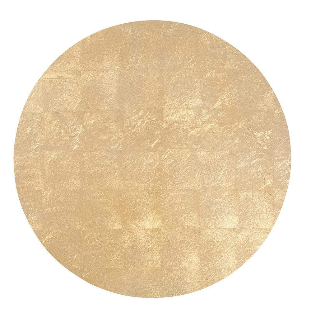 Round Gold Leaf Lacquer Placemat, Set of 4