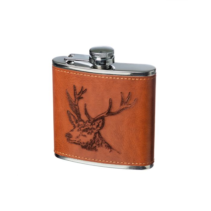 Stag Leather Hip Flask