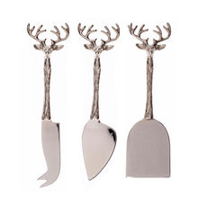 Load image into Gallery viewer, Stag Set of 3 Cheese Knives
