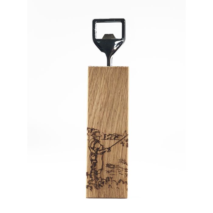 Fishing Oak Bottle Opener