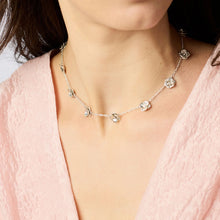 Load image into Gallery viewer, Silver Bloom Delicate Station Necklace
