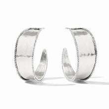 Load image into Gallery viewer, Silver Savoy Hoop Earrings
